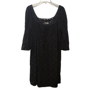 Laundry by Design Dress Womens Black‎ Crochet Lined Sz M Classic Career